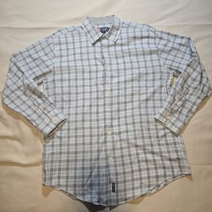 Chaps Men's Casual Plaid Shirt - White and Brown